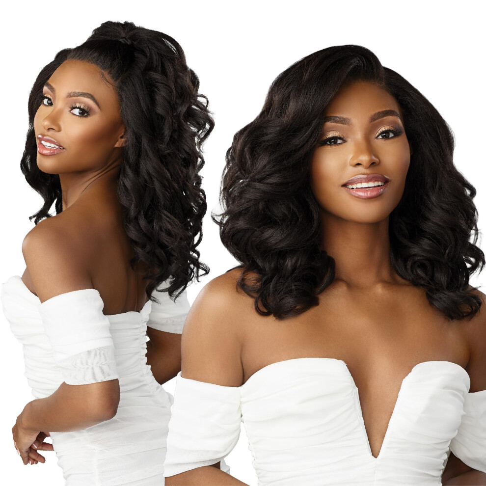 Sensationnel Unisex Bare Lace 13X6 Wigs - Unit 12 Lacefrontal Glueless Synthetic 180 Degree Preplucked Hairline (2 Darkbrown)