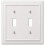 Amerelle 94TTW Continental Wallplate  2 Toggle  Cast Metal  White  1-Pack 1