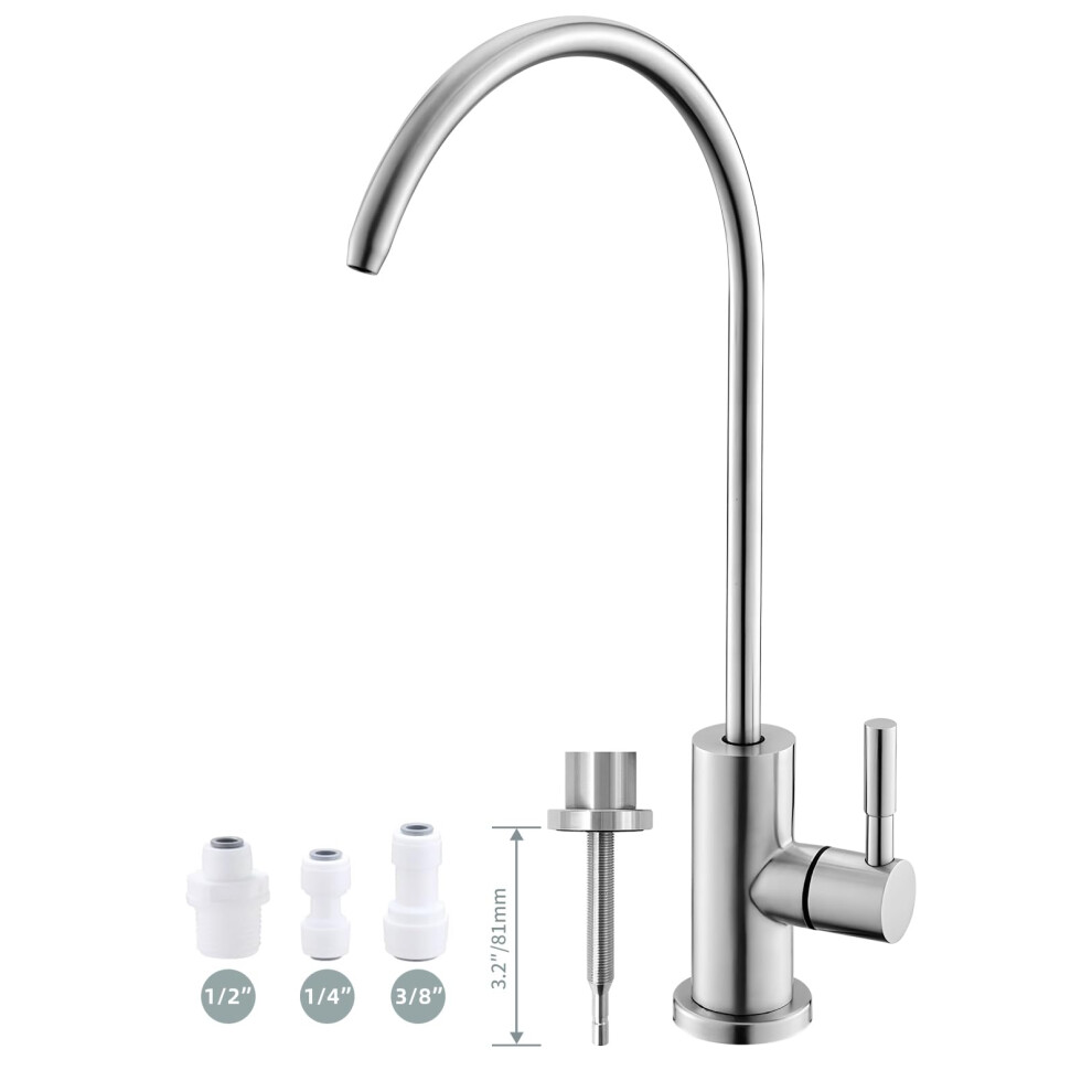Drinking Water Faucet Easy To Install Sink Water Filter Faucet Lead-Free Reverse Osmosis Faucets For Kitchen Bar Sink Brushed Nickel Sus304 Stainless 767461545203
