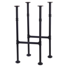 MUZIK 38 inch metalen tafelpoten, zwart geverfde bureaupoten, industri?e pijpteller, barhoogte, tafelpoten, 2 stuks, eettafelpoten