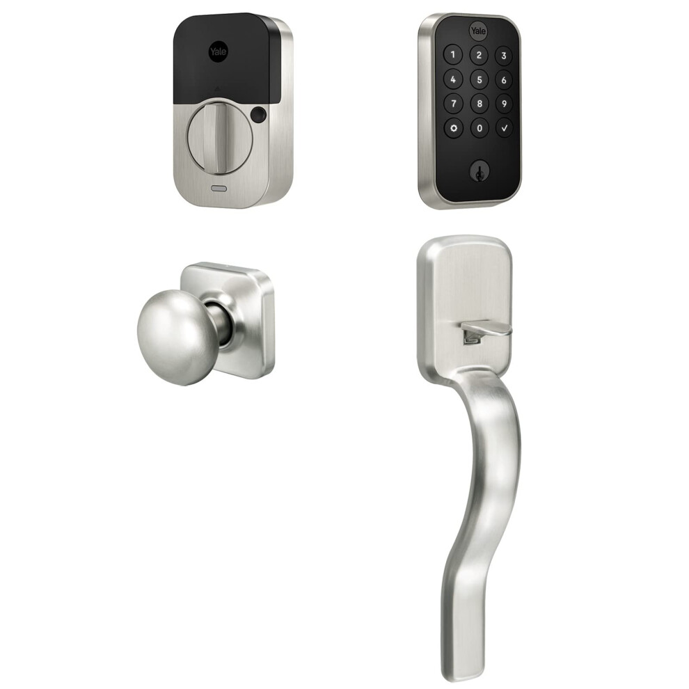 Yale Assure Lock 2 Keypad with Bluetooth and Ridgefield Handle in Satin Nickel