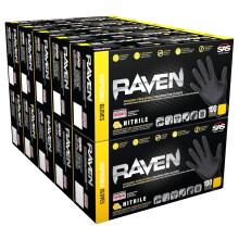 Raven SAS Safety 66518 6 mil sort nitrile engangshandsker 7 mil - stor - 10 pakke (10 kasser p? 100 hver)