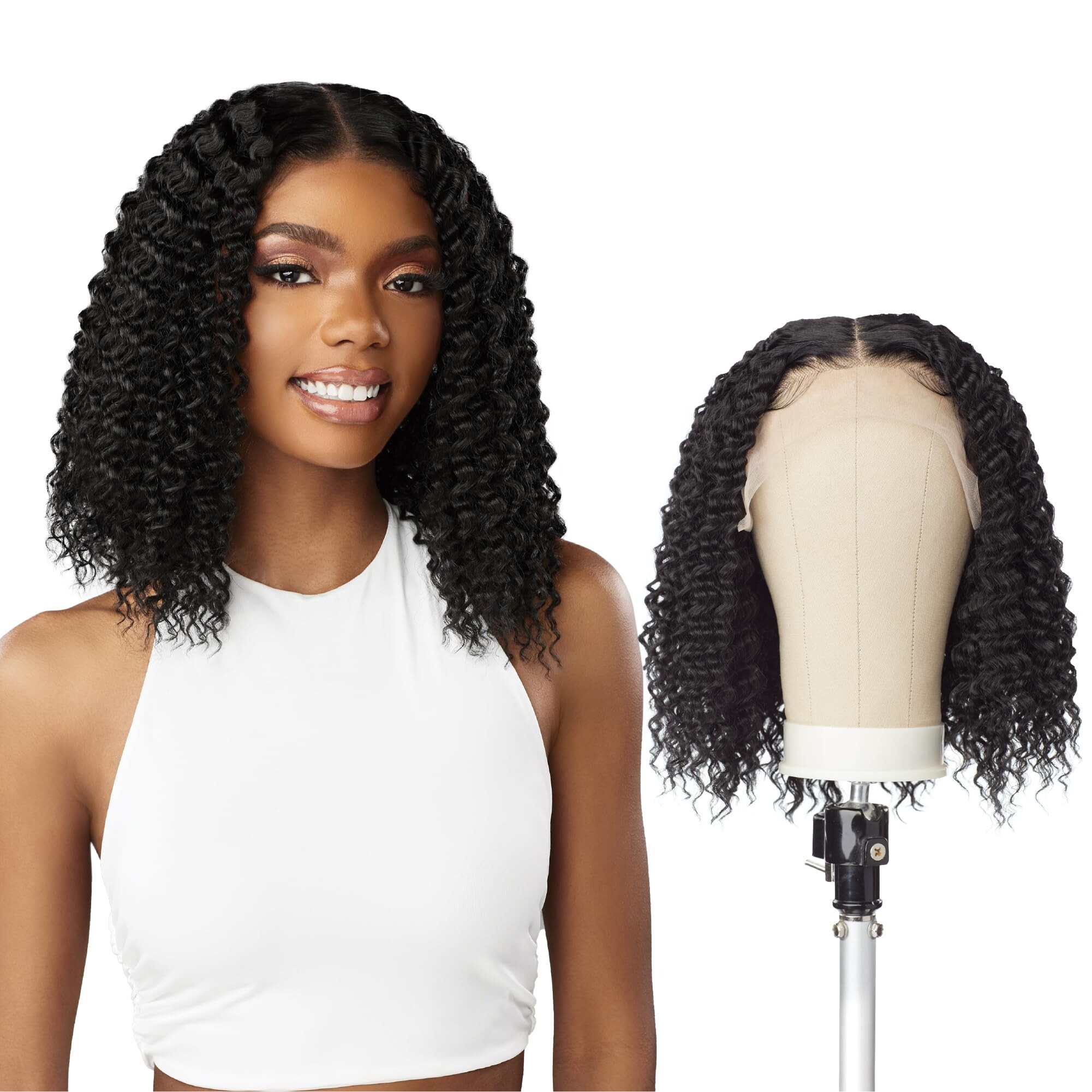 Perruque Longue Marron Droit Mélange Cheveux Humains - Magnifique, Neuf Sans Étiquettes