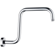 BRIGHT SHOWERS 13 inch douchekop verlengarm met flens S-vormige hoge verlengarm Lange roestvrijstalen regendouchekop buisarm Chroom