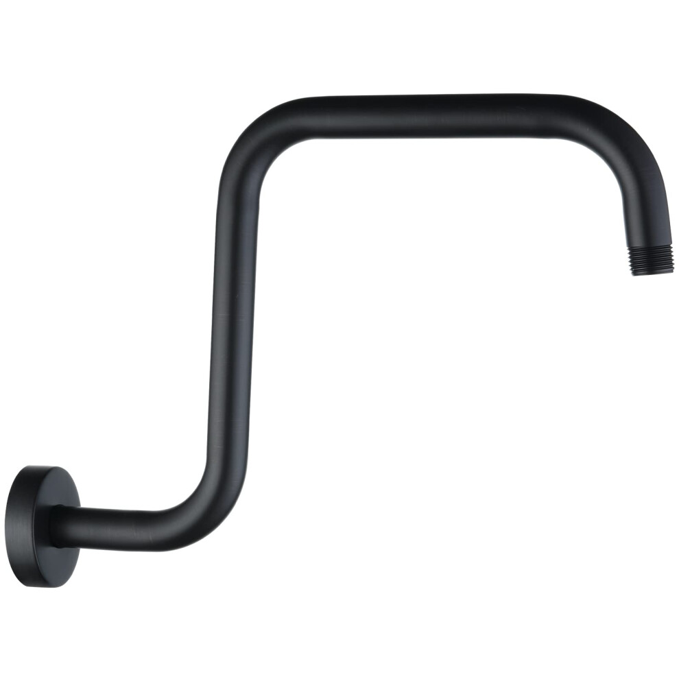 BRIGHT SHOWERS 13 Inch Shower Head Extension Arm with Flange S Shaped High Rise Extender  Long Stainless Steel Rainfall Shower Head Pipe Arm  Oil-Rubb