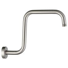 BRIGHT SHOWERS 13 inch douchekop verlengarm met flens S-vormige hoge verlengarm Lange roestvrijstalen regendouchekop buisarm Geborsteld nikkel