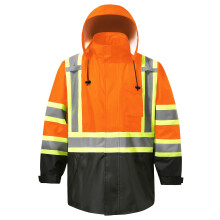 DPSAFETY Reflecterende Regenjassen voor Mannen Waterdicht, Hi Vis Veiligheidsjas Met Reflecterende Strips