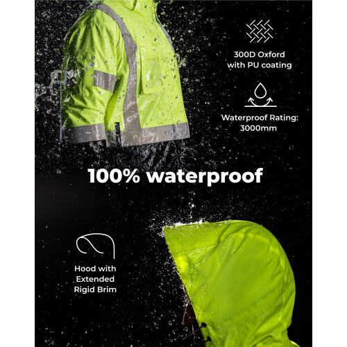 toolant Reflective Waterproof Safety Jacket for Men - High Visibility  Insulated  Comfortable  Multiple Pockets - Designed for Work  Construction  and 2