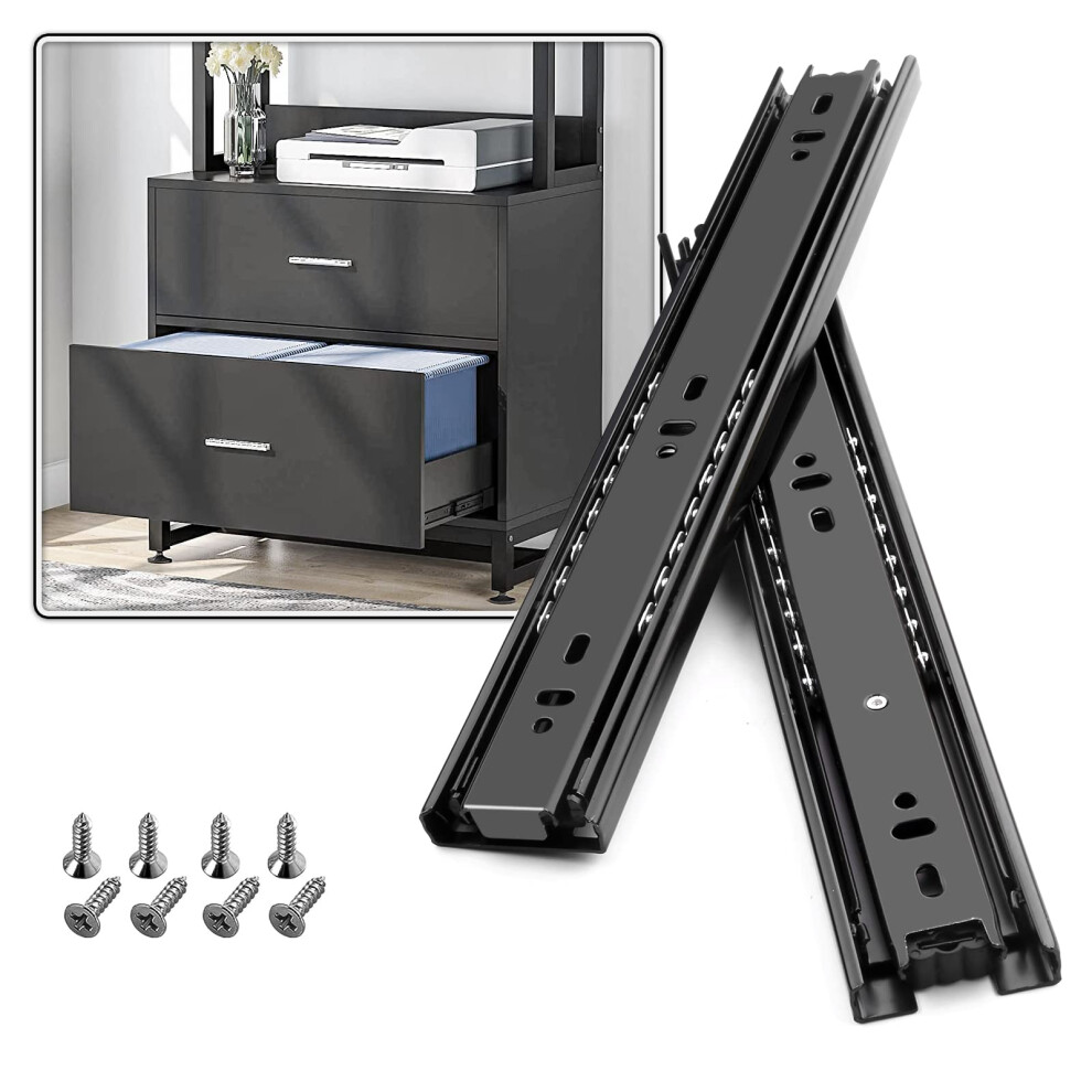 Shuhang 1 Pair Full Extension Drawer Slides 8 10 12 14 16 18 20 22 24 Inch 100 Lb Load Capacity Side Mount Ball Bearing Rails Cabinet Dresser Glides W 8425520944191
