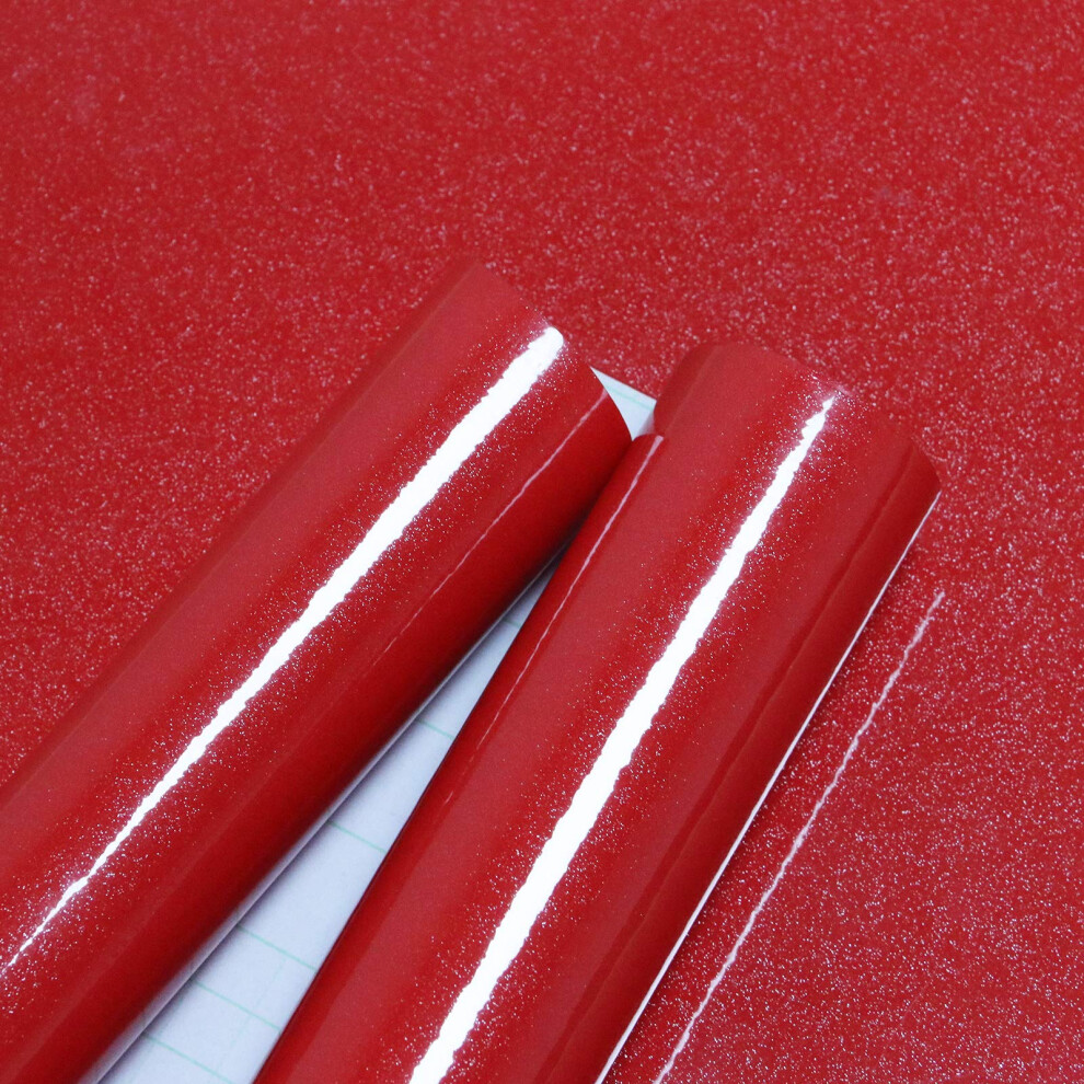 15.8''X393.7''Red Contact Paper For Countertops Self-Adhesive Wallpaper Removable Red Peel And Stick Wallpaper Waterproof Easy To Clean Vinyl Roll Dec 762739444332
