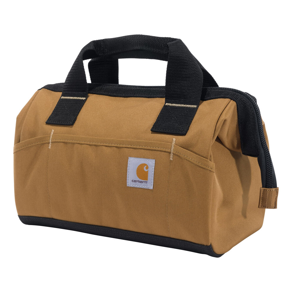 Carhartt Onsite Tool Bag  Durable Water-Resistant  Tool Storage Bag  Midweight  13-Inch 15 Pocket  Carhartt Brown