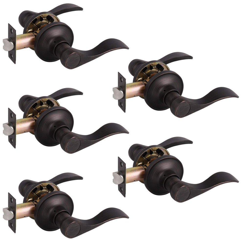 Gobrico Hall/Closet Levers In Oil Rubbed Bronze Finish - Passage Handles - 5 Pack 710328649293