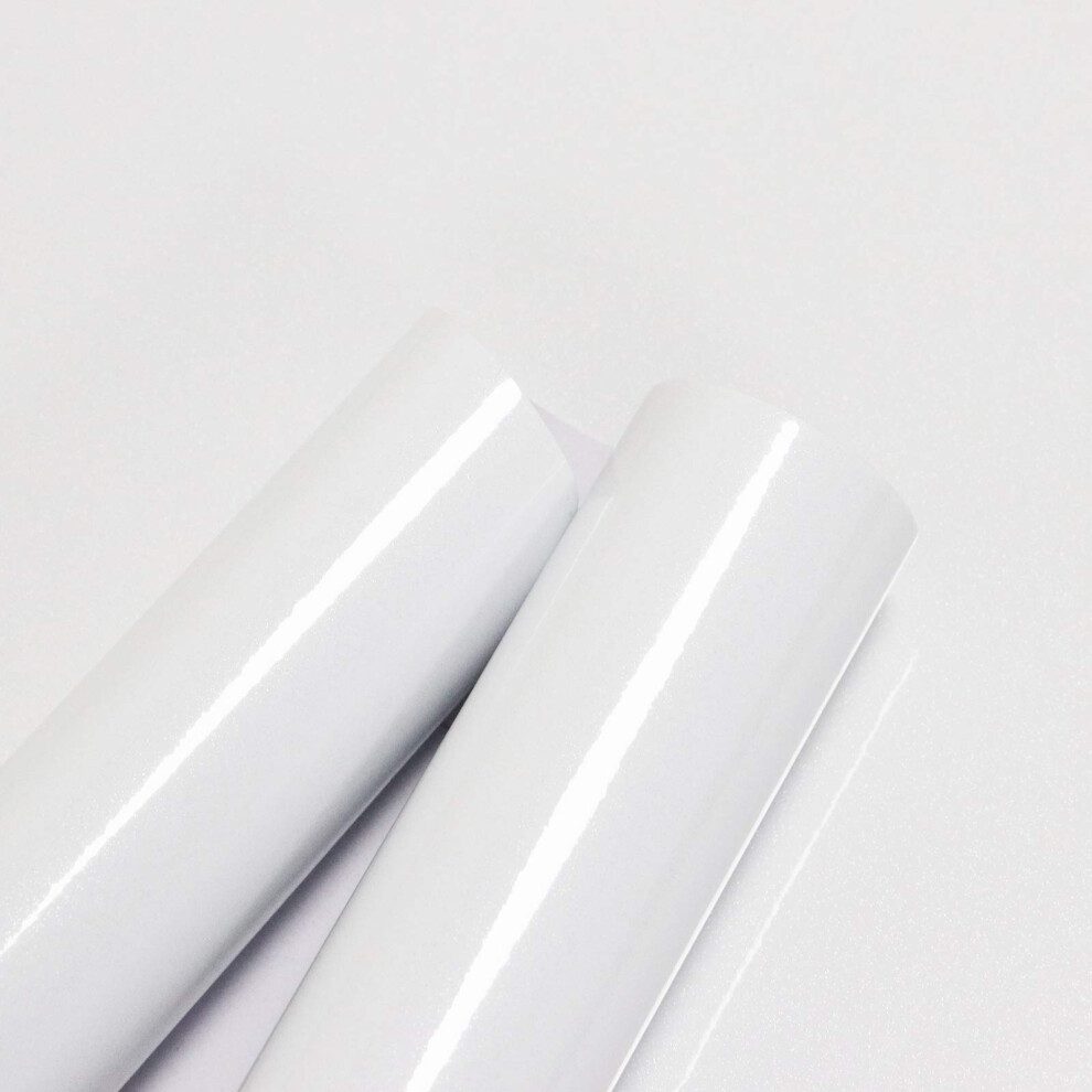 Toduso White Contact Paper Glossy For Countertops Removable Contact Paper Peel And Stick Wallpaper Waterproof Easy To Clean Vinyl Roll Decorativ
