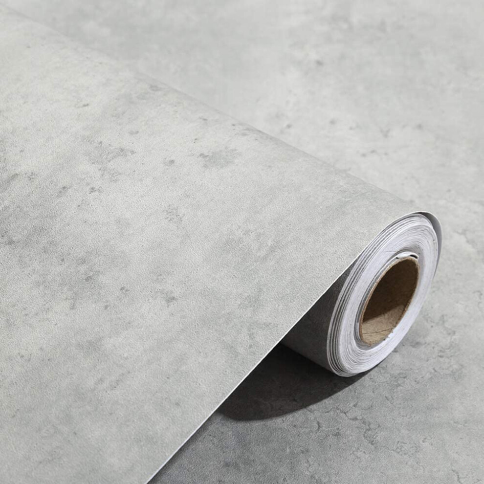15.7X117 Inches 3D Textured Peel And Stick Concrete Wallpaper Grey Cement Contact Paper For Walls Kitchen Cabinets Countertop Bathroom Bedroom Furnitu 721618026847