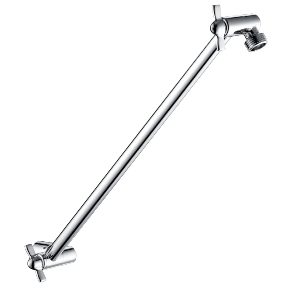 BRIGHT SHOWERS 15 Inch Extra Long Shower Head Extension Arm  Solid Brass Shower Arm Extender with Locking Screw for Rain and Handheld Showerhead  Heig