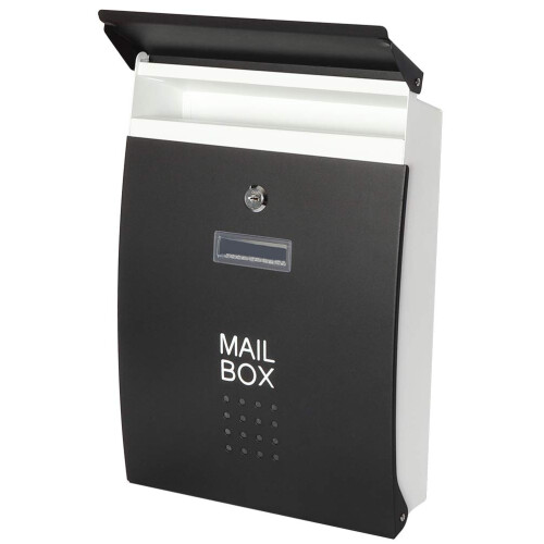 Black Mailboxes with Key Lock Wall Mounted Large Capacity Mailbox 15 3/5"""" x 10 3/5"""" x 3 1/2""""