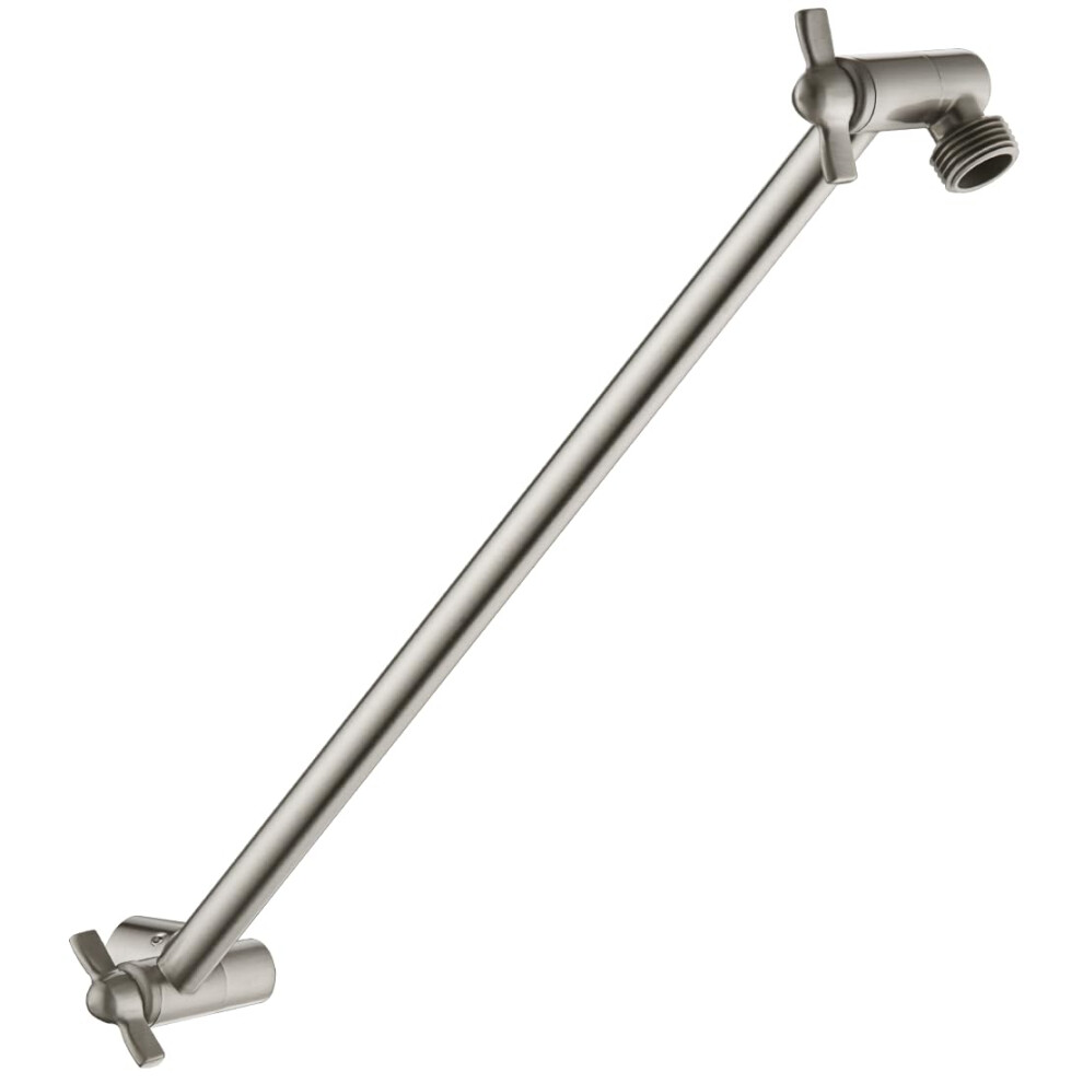 BRIGHT SHOWERS 15 Inch Extra Long Shower Head Extension Arm  Solid Brass Shower Arm Extender with Locking Screw for Rain and Handheld Showerhead  Heig