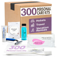 Personal Care Utazsi piperecikkek | 1-Shoppe Amenities Kit | Utazsi borotvlkoz kszlet fogkefe s paszta szjvz sminktrlo trlokendok krmresz