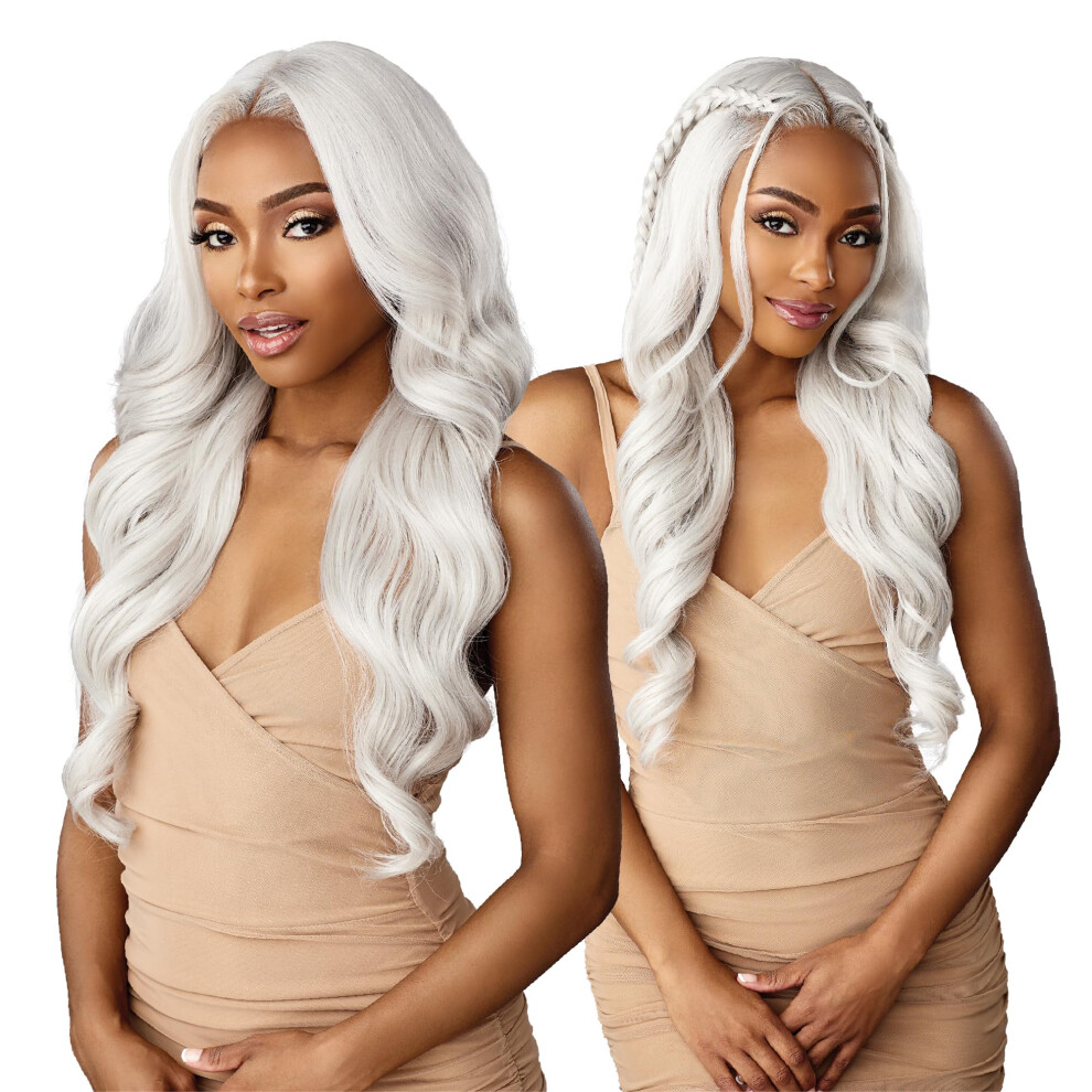 Sensationnel Unisex What Lace 13X6 Wigs - Deyla Lacefrontal Hand Tied Glueless Synthetic With Natural Density Preplucked Hairline (Balayageplatinum)