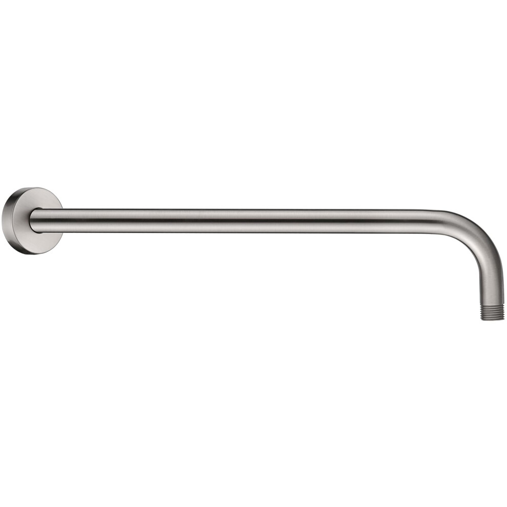 BRIGHT SHOWERS 16 Inch Shower Head Extension Arm with Flange L Shaped Shower Arm Extender  Long Stainless Steel Rainfall Shower Head Pipe Arm  Brushed