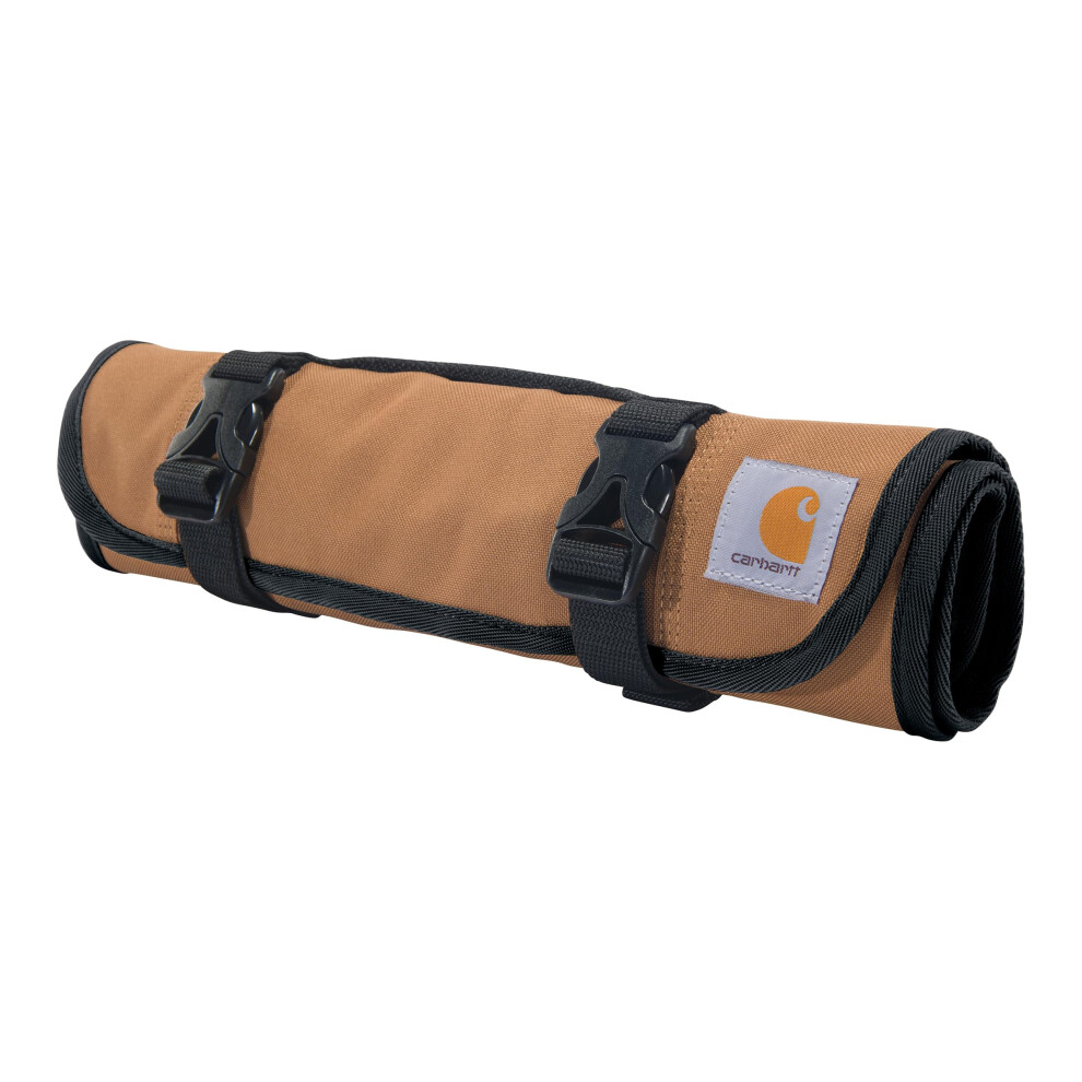 Carhartt 18 Pocket Utility Roll  Durable Water-Resistant Tool Organization Roll Bag  Essential Tool Roll (Carhartt Brown)