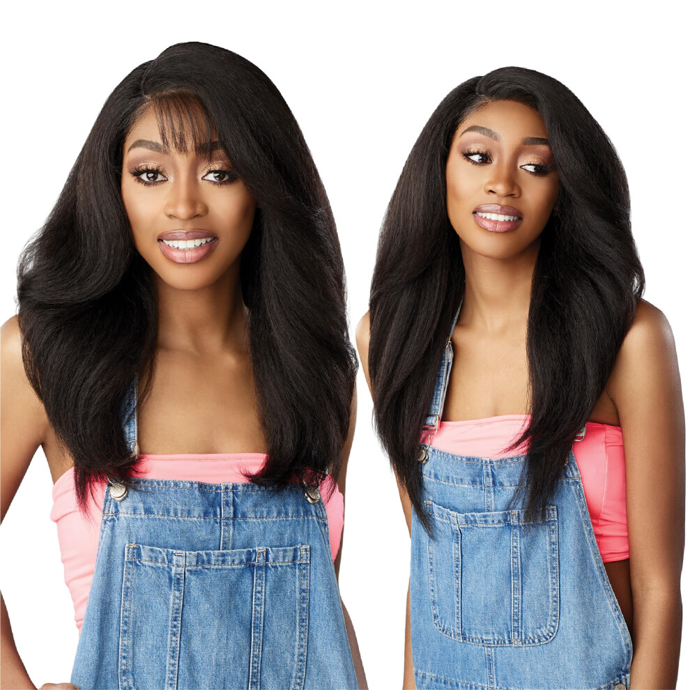 Sensationnel Unisex Butta Lace 90Sbangs Wigs - Unit 904 Glueless Wide Deep Part Synthetic Preplucked Hairline (Balayagegold)