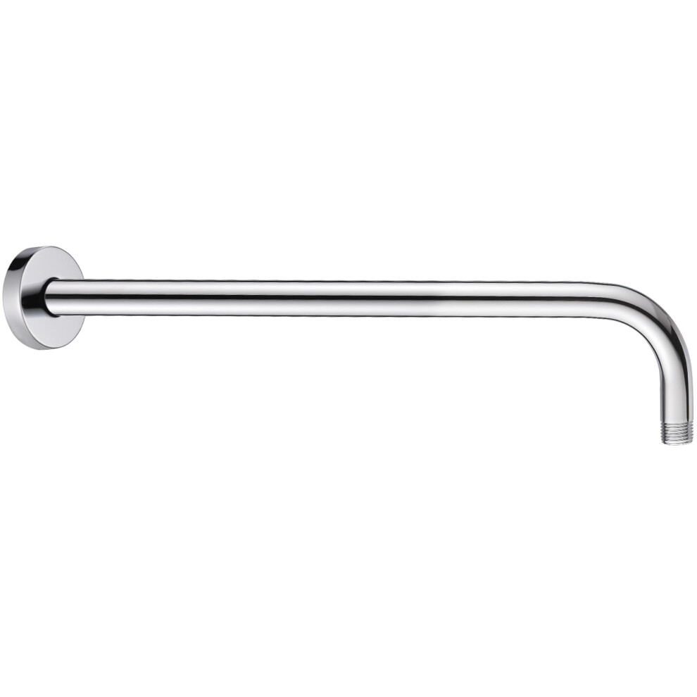 BRIGHT SHOWERS 16 Inch Shower Head Extension Arm with Flange L Shaped Shower Arm Extender  Long Stainless Steel Rainfall Shower Head Pipe Arm  Chrome