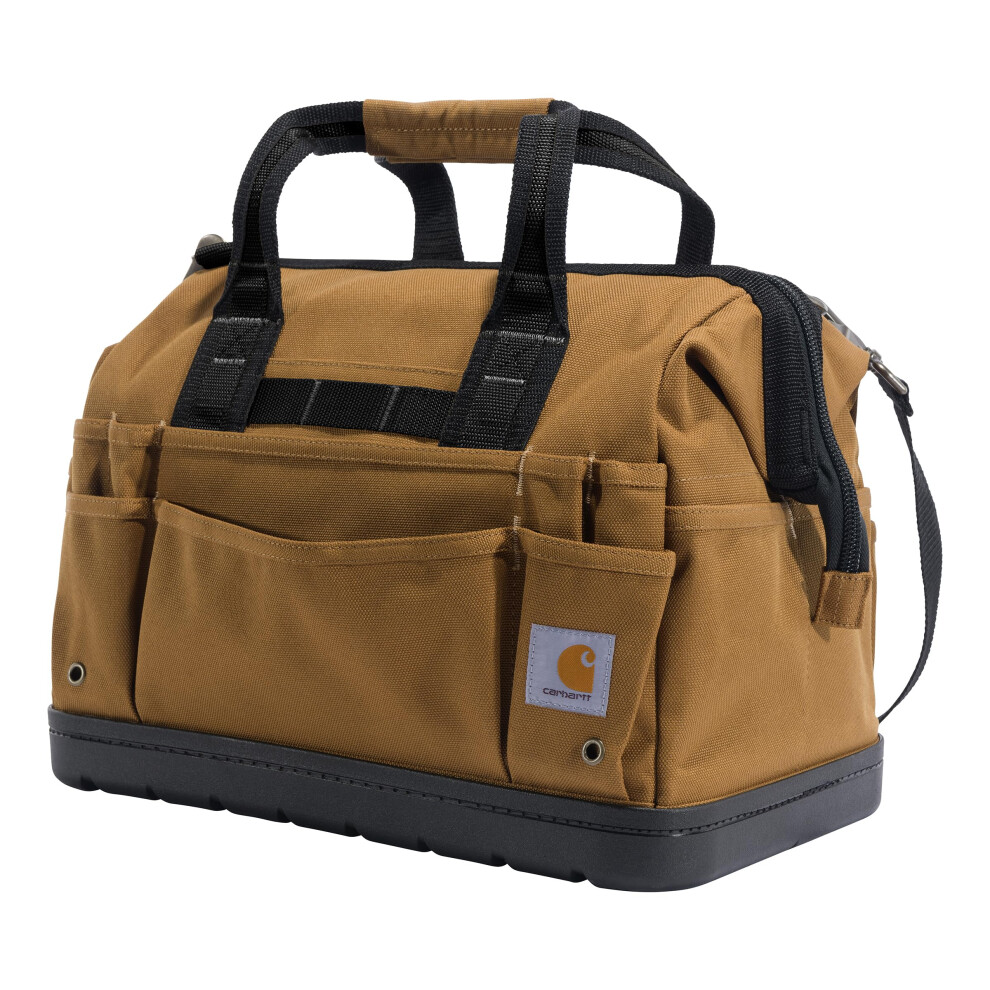 Carhartt Onsite Tool Bag  Durable Water-Resistant  Tool Storage Bag  Heavyweight w/Molded Base  16-Inch  Carhartt Brown