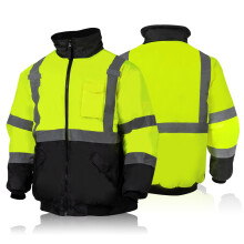 Jaquetas de segurana de alta visibilidade FONIRRA para homens com forro de l ANSI classe 3 jaqueta bomber impermevel reflexiva (amarelo XL)