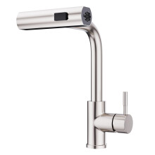 GIMILI Waterfall K?kkenarmatur med Pull Down Spr?jte B?rstet Nikkel Enkelthulsgreb Rustfrit st?l K?kkenvask Armaturer Kommercielle Moderne vandha