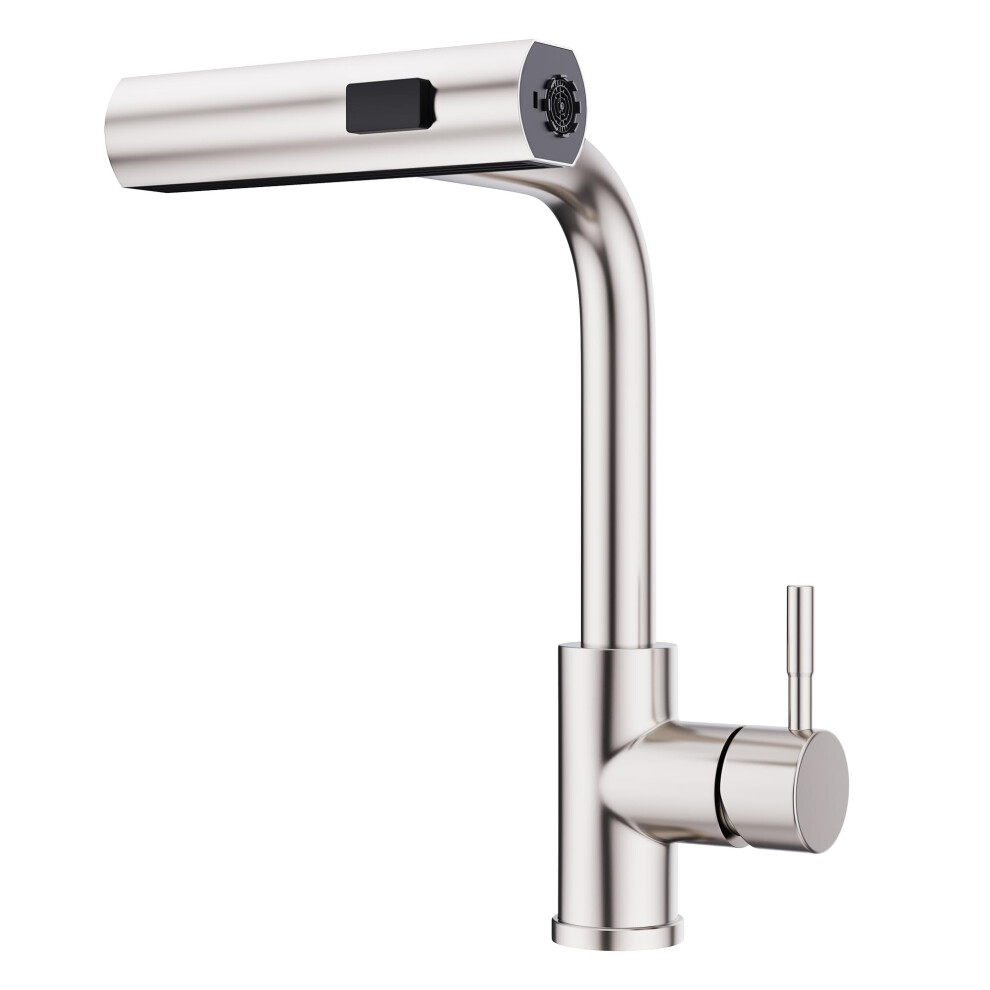 Gimili Waterfall Kitchen Faucet With Pull Down Sprayer Brushed Nickel Single Hole Handle Stainless Steel Kitchen Sink Faucets Commercial Modern Faucet 6221243491729