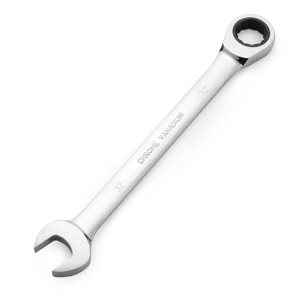 Flzosper 32Mm Metric Ratchet Wrench Box End Head 72-Tooth Ratcheting Combination Wrench Spanner 755327943683