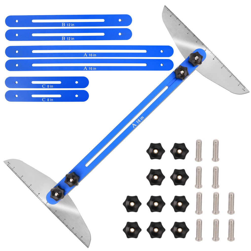 Stair Tread Template Tool Feiton Stair Gauge Set Shelf Layout Measuring Scribe Tool For Stairs Risers Partitions Self And Cutting Drywall 708686967784