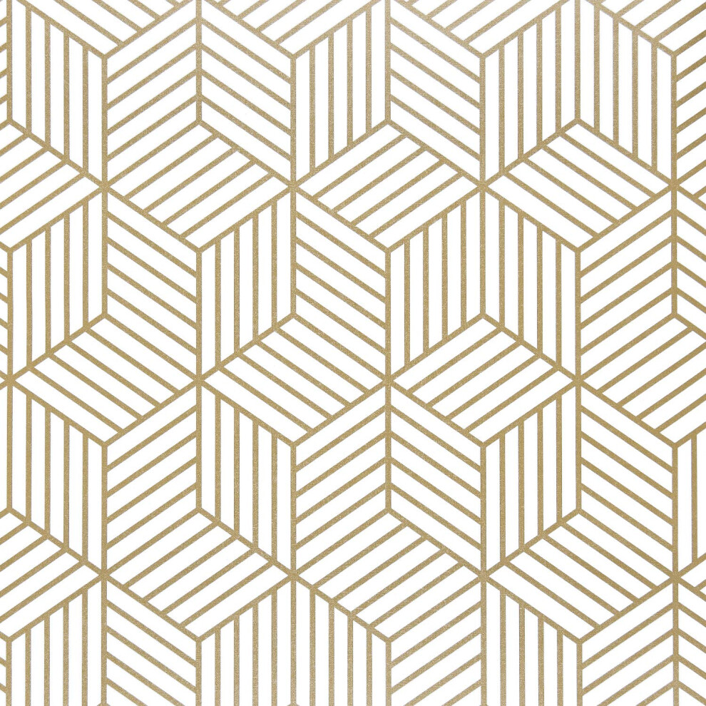 Wenmer 17.71 Inchx197 Inch Geometric Hexagon Wallpaper Peel And Stick Wallpaper Removable Self Adhesive Wallpaper Vinyl Film Shelf Paper & Drawer Line 8434657823354