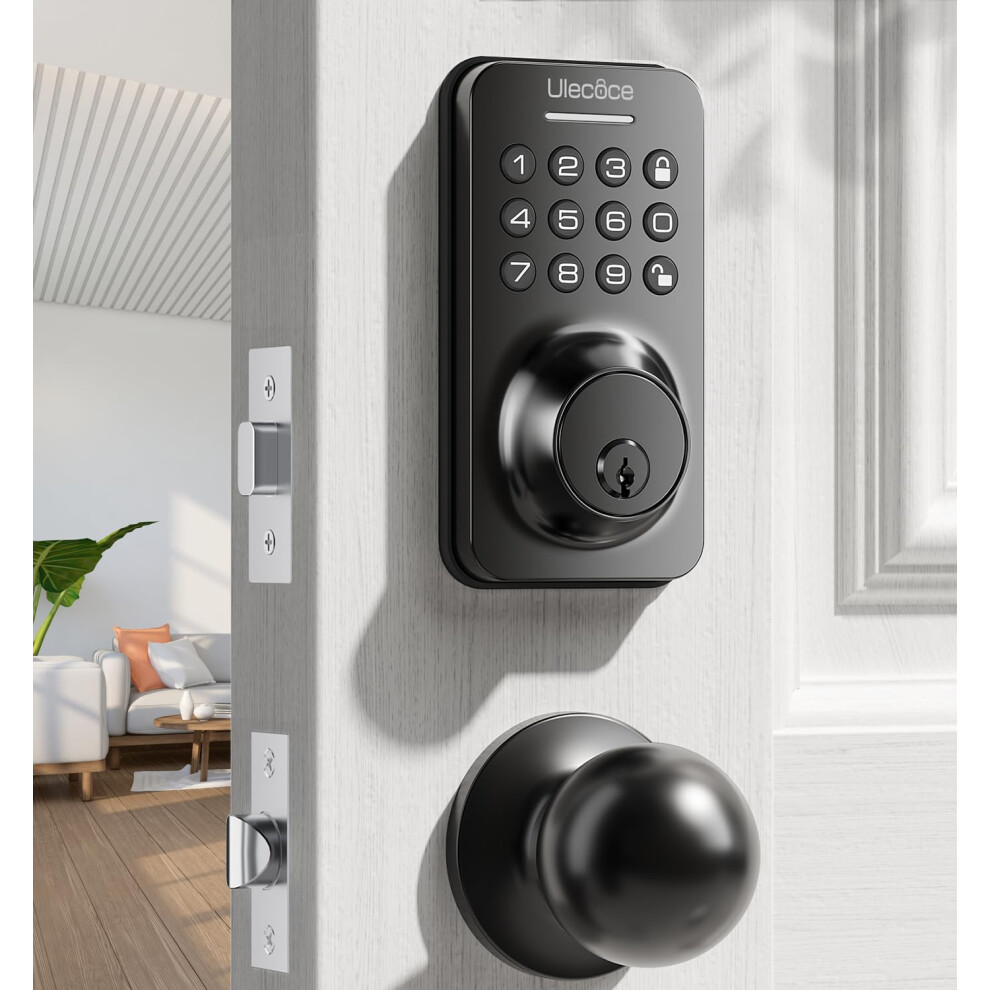 Keyless Entry Door Lock Deadbolt With Handle Set Door Locks For Front Door Keypad Door Lock With Handle Smart Door Knob Auto Lock Code Door Lock 768510774391
