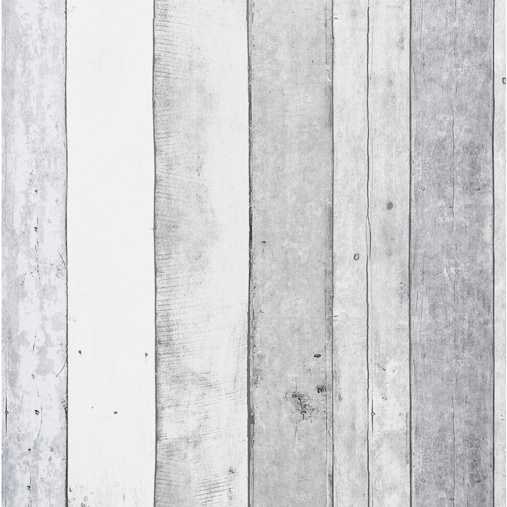 Dimoon 197''X17.7'' Wallpaper Shiplap Thicken White Grey Wood Peel And Stick Wallpaper Gray White Wood Contact Paper White Wallpaper Removable Self Ad 762739308498