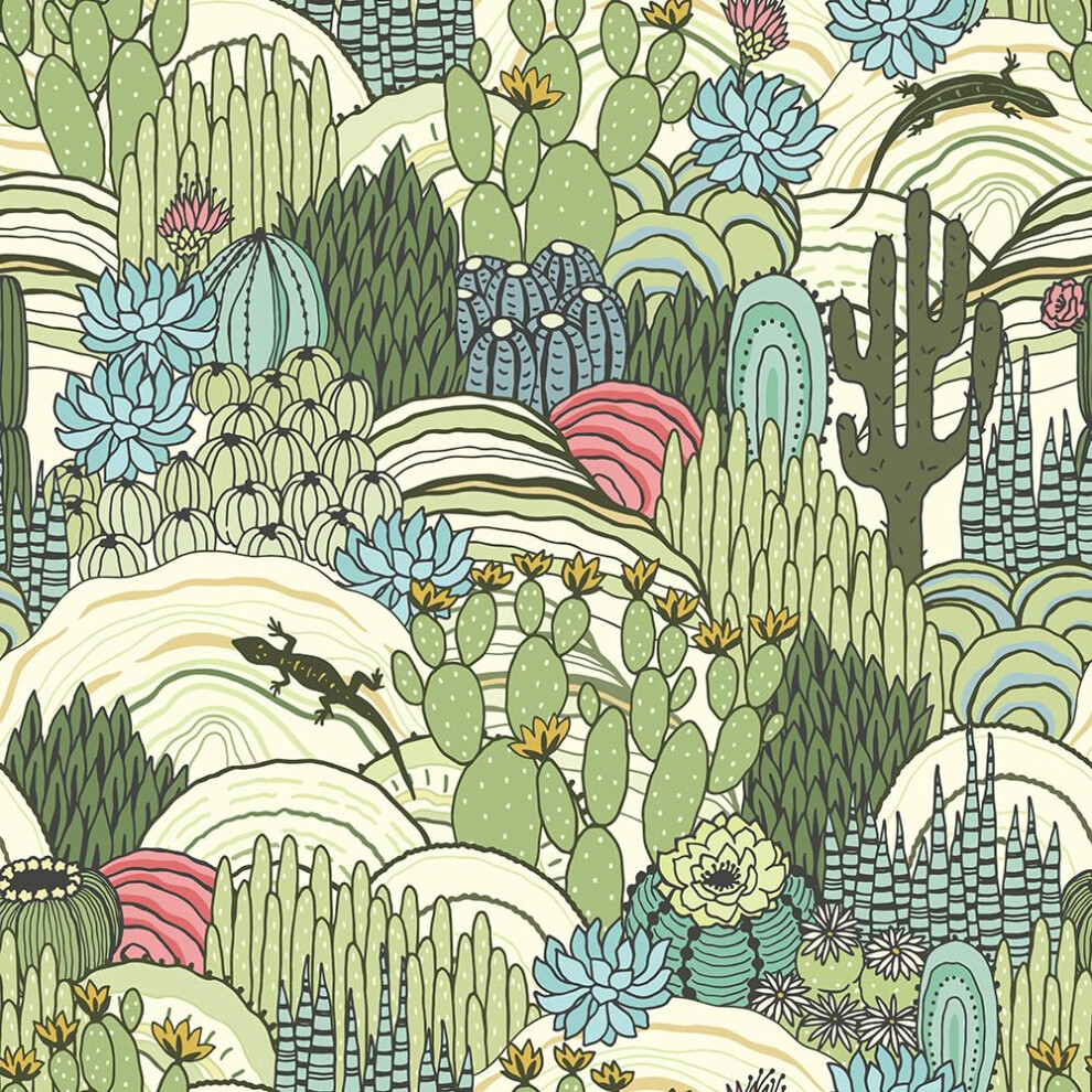 Cactus Forest Animals Peel And Stick Wallpaper Lizard Easy Peel Off Contact Paper Self Adhesive Removable Stick On Wall Paper For Kitc Green Muralpeel