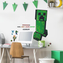 RoomMates RMK5360GM Minecraft Creeper Giant Peel and Stick Falimatrick Zld Fekete Barna piros Narancs