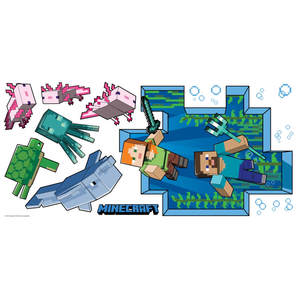 Roommates Rmk5005gm Minecraft Giant Peel And Stick Wall Decal Kamergenoten