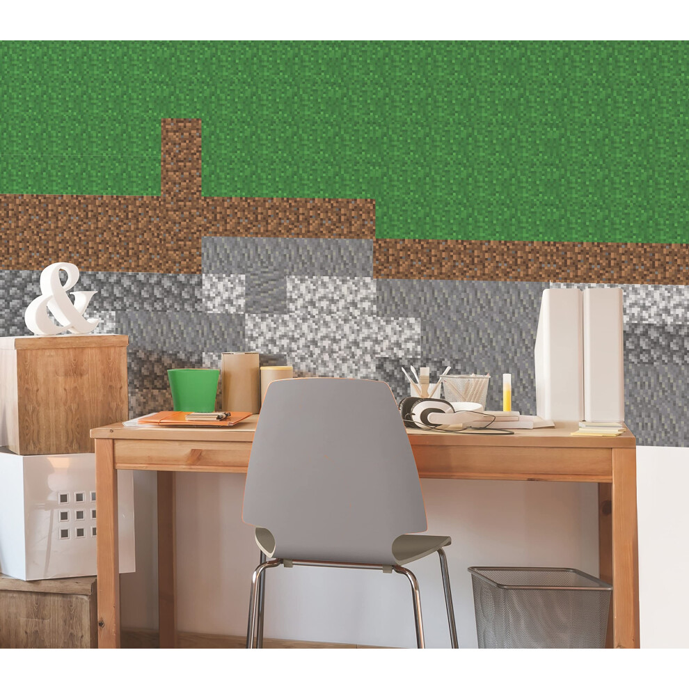 Kamergenoten Roommates Rmk5136gm Minecraft Block Strips Peel And Stick Wall Decals