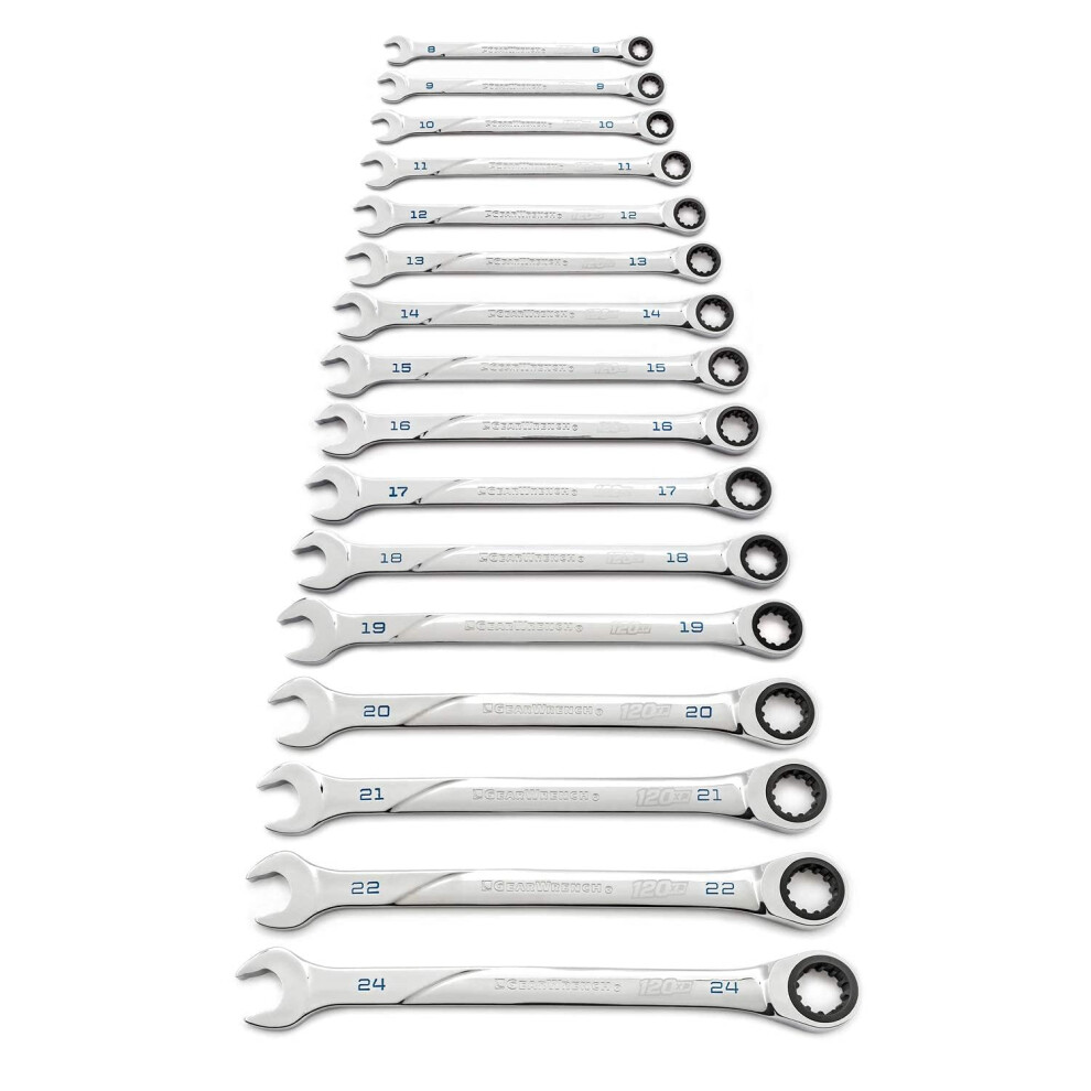 Gearwrench 16 Pc. 120Xp Universal Spline Xl Ratcheting Combination Metric Wrench Set - 86427 099575864278