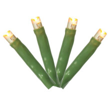 Vickerman X17G247 144 Light x 24 ft. LED Christmas Cluster Light Set with Green Wire, Yellow