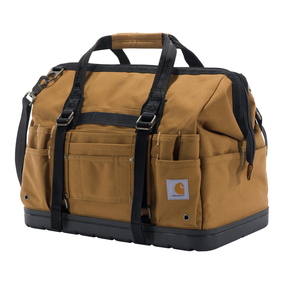 Carhartt Onsite Tool Bag  Durable Water-Resistant  Tool Storage Bag  Heavyweight w/Molded Base  18-Inch  Carhartt Brown