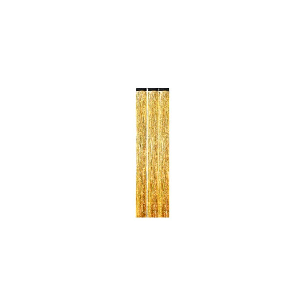 Neva Nude Unisex Gold Digger Sparkle Tinsel Hair Extension Clips - Hair Accessories For Festivals, Raves, Parties, & Costumes | Synthetic Hair Tinsel | Made