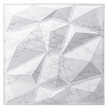 Art3d Textures 3D Wall Panels Glossy White Marble Diamond Design for Interior Wall Decor Pack of 12 Tiles 32 Sq Ft (PVC)