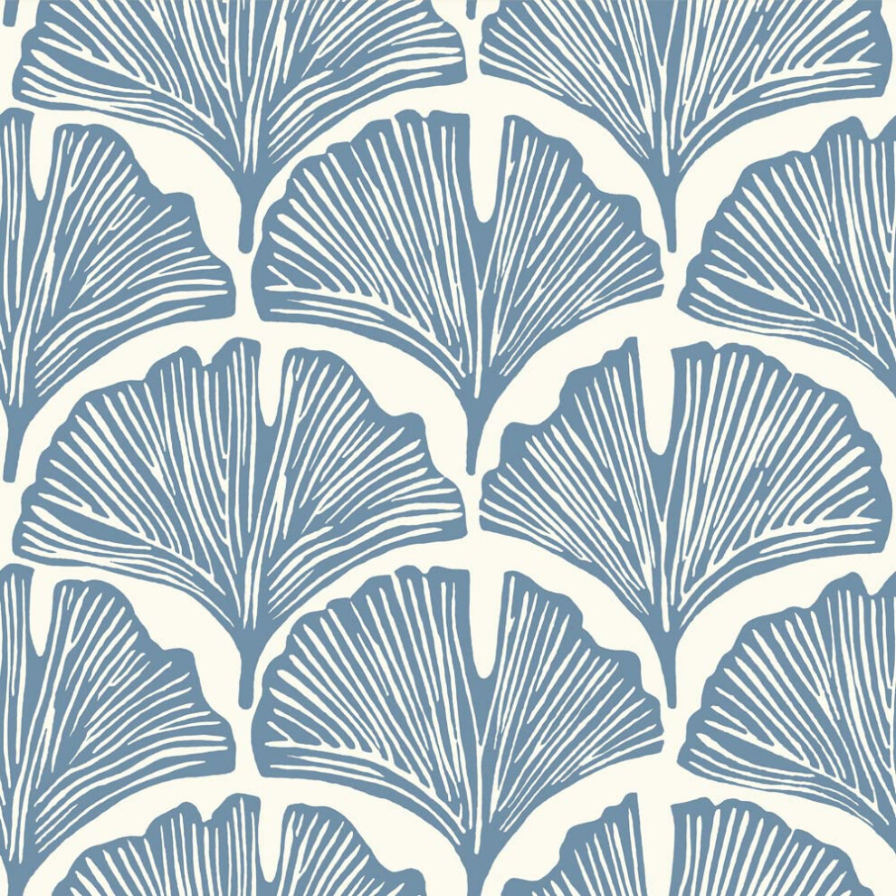 Tempaper X Novogratz Waverly Blue Feather Palm Removable Peel And Stick Wallpaper 20.5 In X 16.5 Ft Made In The Usa 651784141412