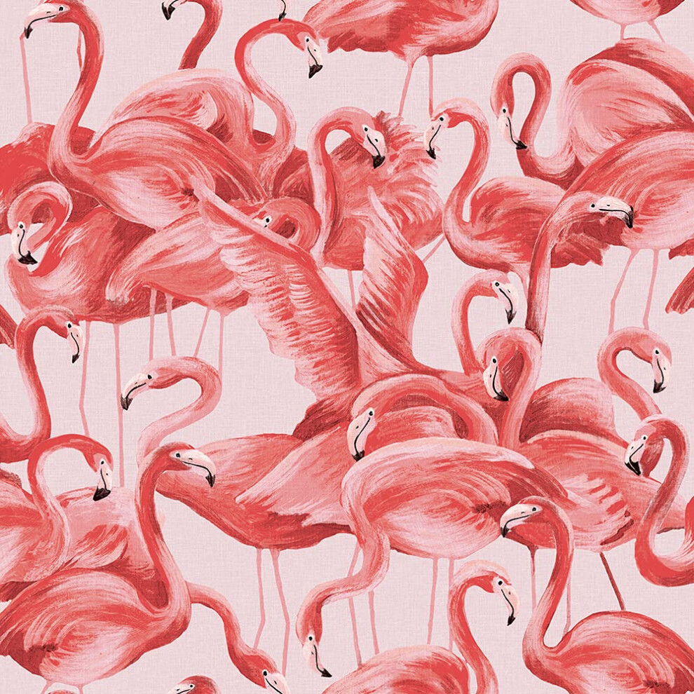 Tempaper Ballerina Pink Flamingo Removable Peel And Stick Wallpaper 20.5 In X 16.5 Ft Made In The Usa 651784106794
