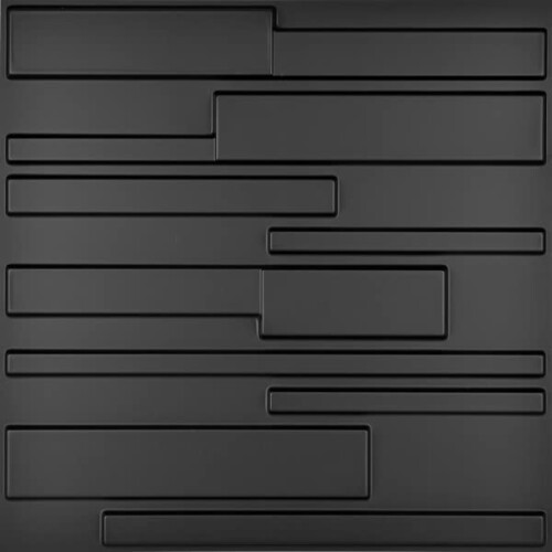 ART3D 19.7 """" X 19.7 """" (pakke med 12) Wall Panel Rectangle Black