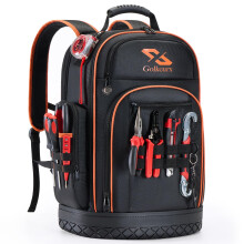 Golkcurx Tool Backpack Heavy Duty Backpack Tool Bag 1680D Implements Carrier for Electrician Durable and Molded Base