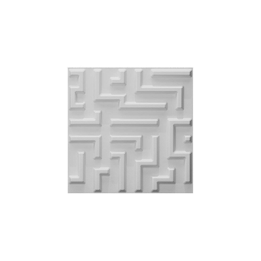 Panneau mural Art3d 19,7"" x 19,7"" (lot de 12) Labyrinthe Blanc